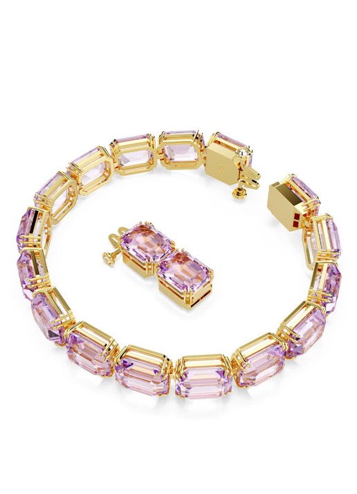 Swarovski Millenia armband met kristal M  - detail roze