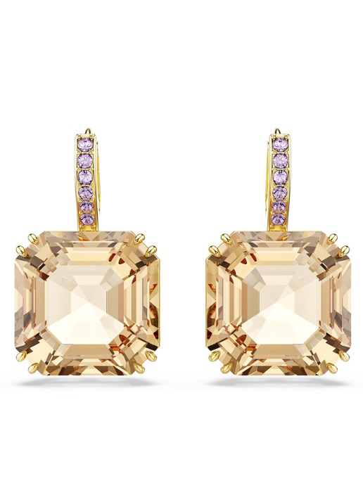 Swarovski Millenia oorhangers met kristal - detail goud