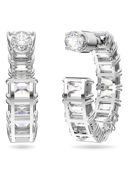 Swarovski Millenia oorringen met kristal - detail 3 zilver