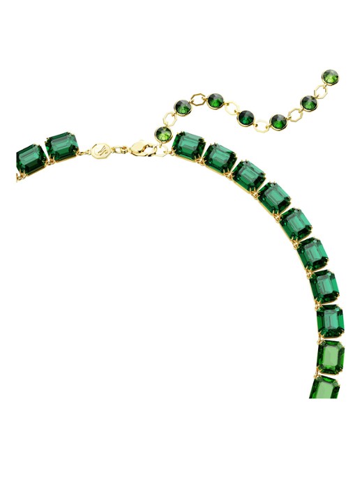 Swarovski Millenia statementketting verguld - detail groen