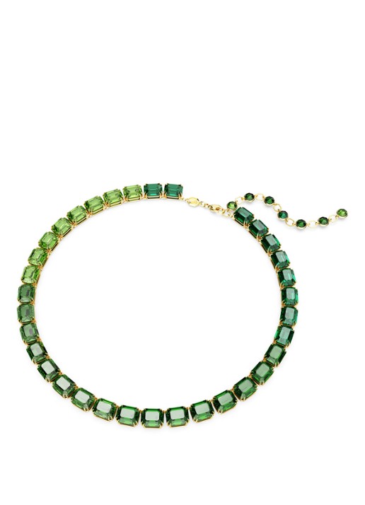 Swarovski Millenia statementketting verguld - voorkant 4 groen