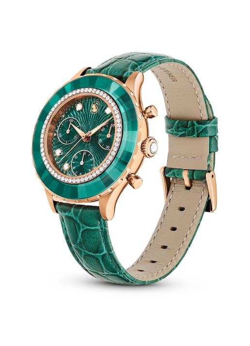Swarovski Octea Chrono horloge 5672931 - detail groen
