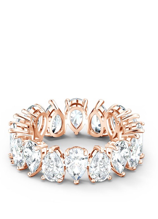 Swarovski Ring met kristal - voorkant roségoud