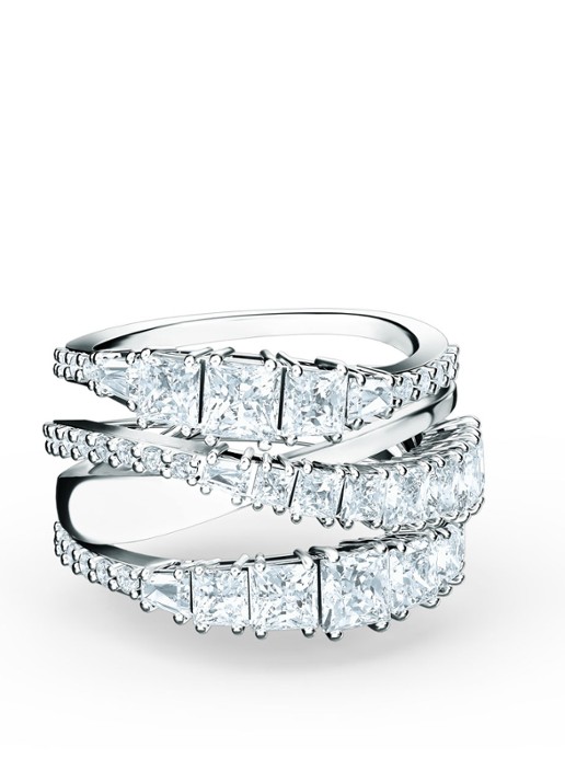 Swarovski Ring met kristal - voorkant 3 zilver