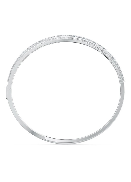 Swarovski Rows bangle met kristal - detail 3 zilver
