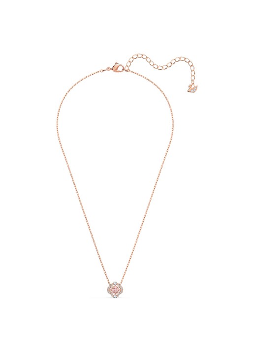 Swarovski Sparkling DC set van ketting en oorstekers met kristal - detail roségoud