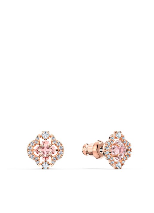 Swarovski Sparkling DC set van ketting en oorstekers met kristal - detail 3 roségoud