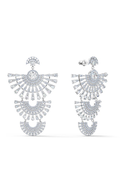 Swarovski Statement oorbellen met kristal - detail zilver