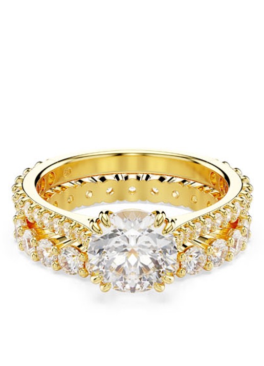 Swarovski Stilla Double ring verguld 60 - voorkant 4 goud