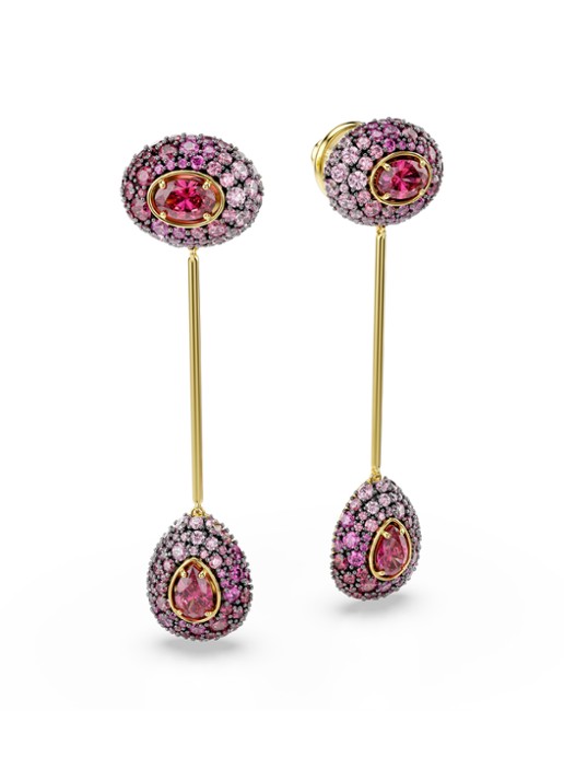 Swarovski Sublima oorstekers verguld  - detail 2 rood