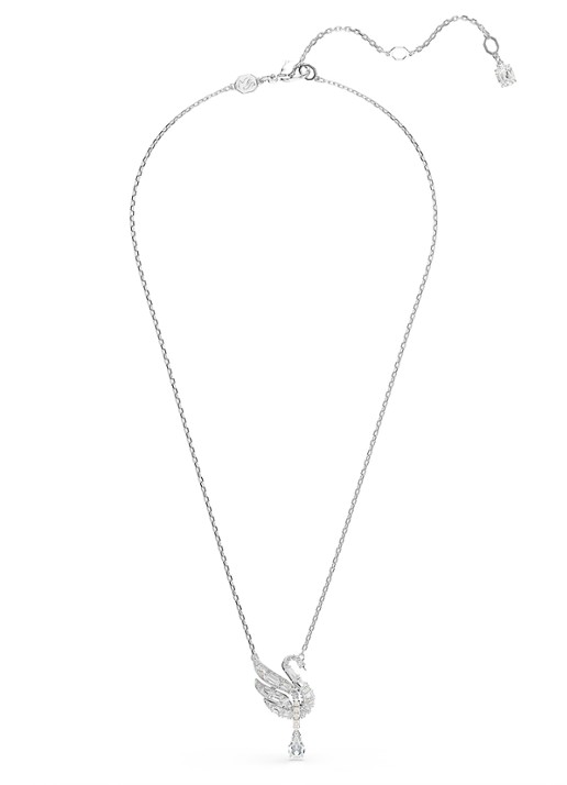 Swarovski Swan ketting met zirkonia - detail zilver