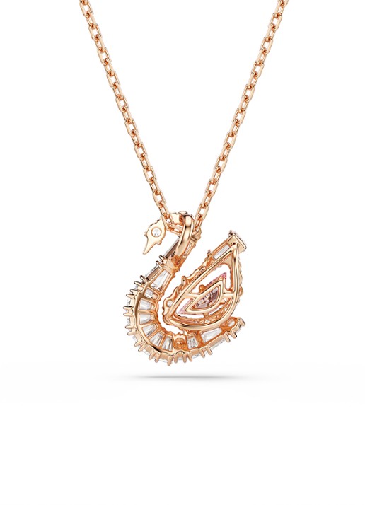 Swarovski Swan ketting met zirkonia - detail 4 roségoud