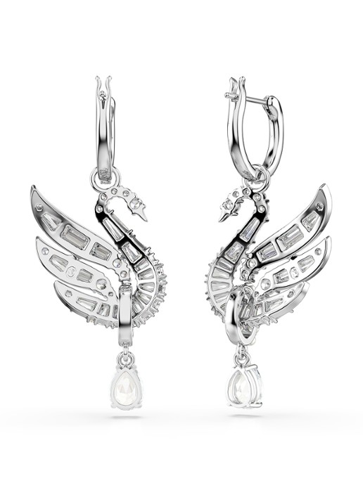 Swarovski Swan oorhangers met zirkonia - detail 3 zilver