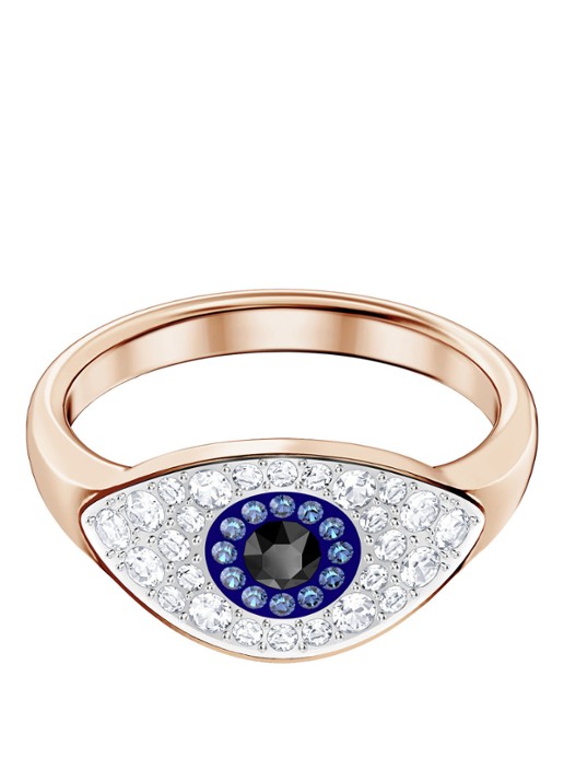 Swarovski Symbol ring met kristal - voorkant 3 roségoud