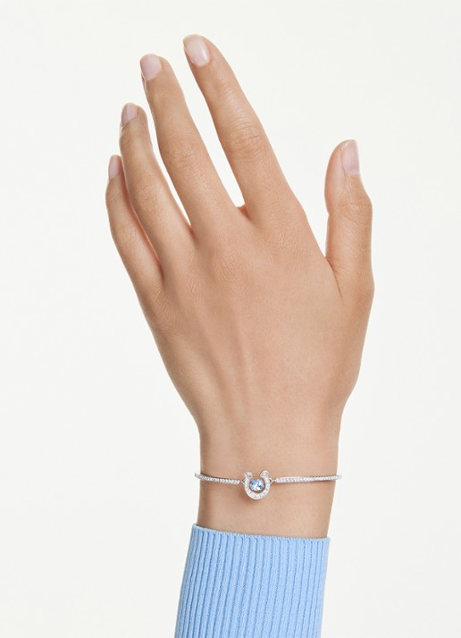 Swarovski Symbolica bangle met kristal M - detail 5 zilver