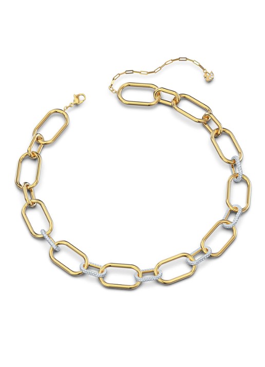 Swarovski Time schakelketting met kristal - detail 2 geelgoud