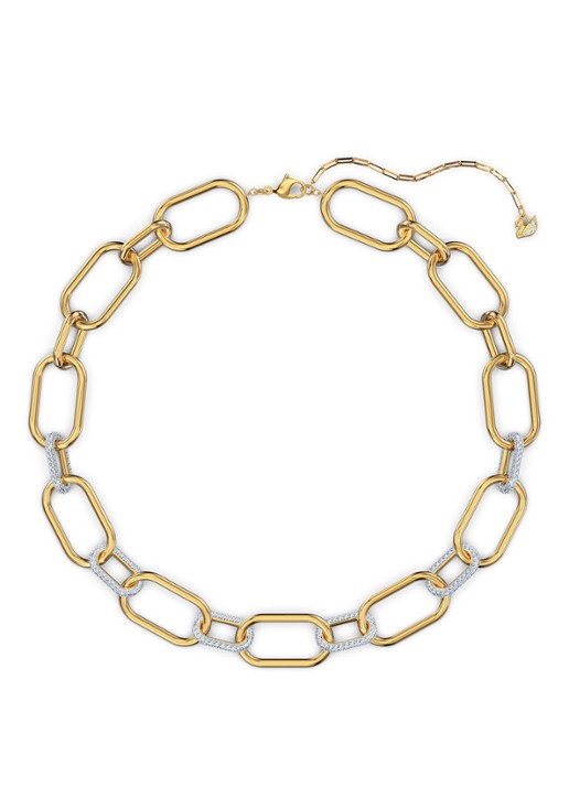 Swarovski Time schakelketting met kristal - voorkant geelgoud