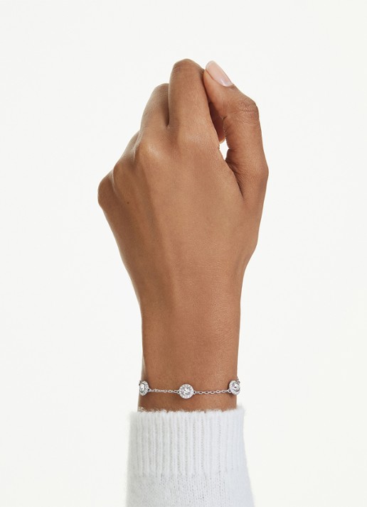 Swarovski Una armband met kristal M - voorkant 2 zilver