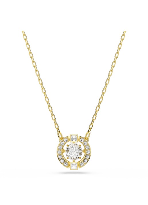 Swarovski Una ketting met kristal - voorkant goud
