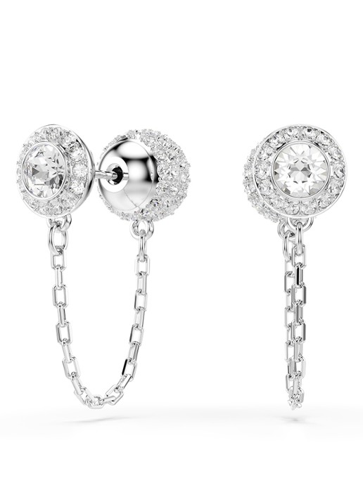 Swarovski Una oorhangers met kristal - detail 3 zilver