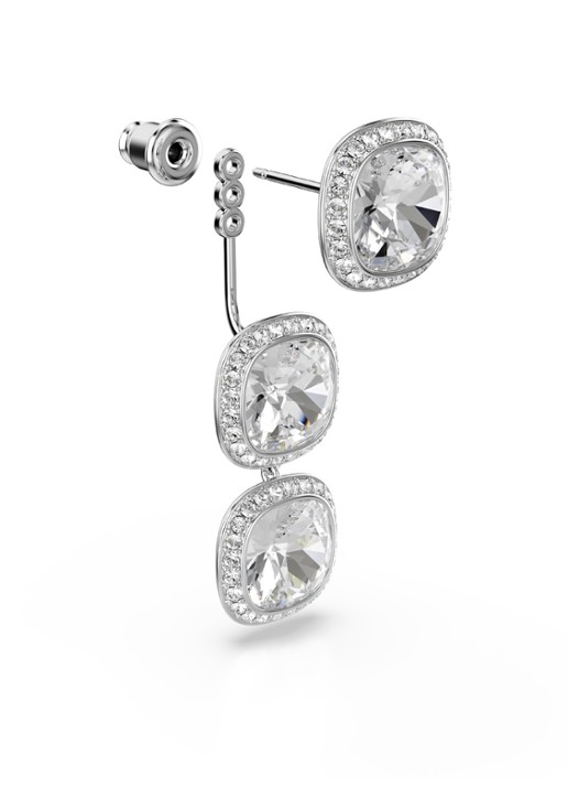 Swarovski Una oorhangers met kristal - detail 3 zilver
