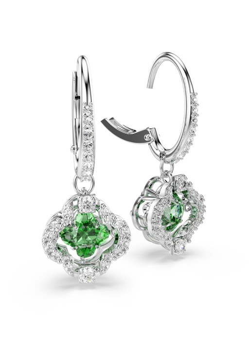 Swarovski Una oorhangers met kristal - detail 2 groen