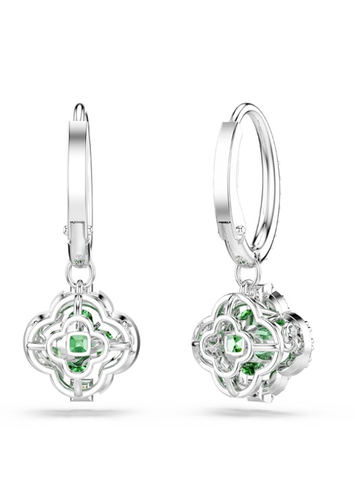 Swarovski Una oorhangers met kristal - detail 3 groen