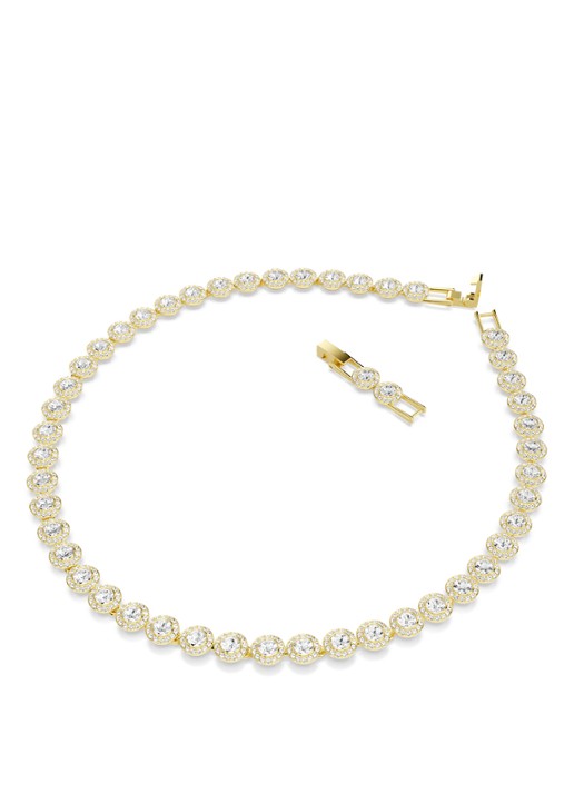 Swarovski Una set van ketting, armband en oorstekers met kristal - detail 2 goud