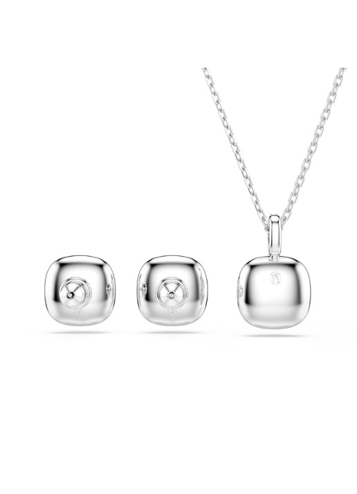 Swarovski Una set van ketting en oorstekers met kristal - detail 6 zilver