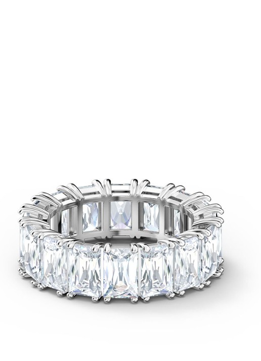 Swarovski Vittore ring met kristal - voorkant 3 zilver