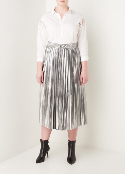 Taifun Midirok met plissé en metallic finish - voorkant 4 zilver