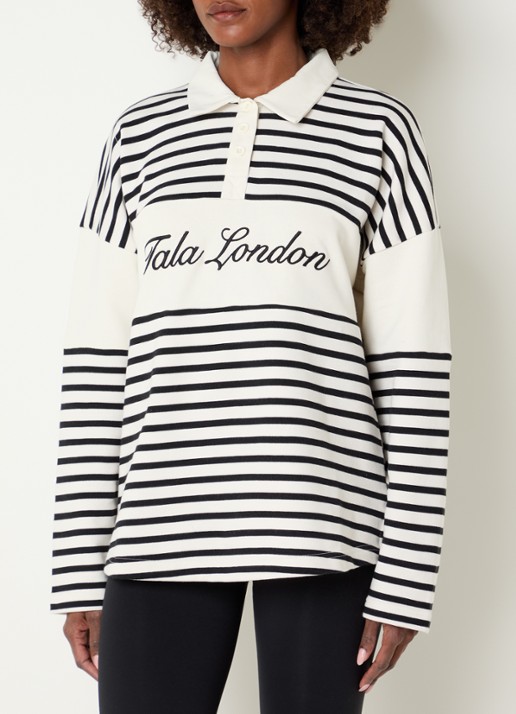 TALA Rugby polo met logo en streepprint