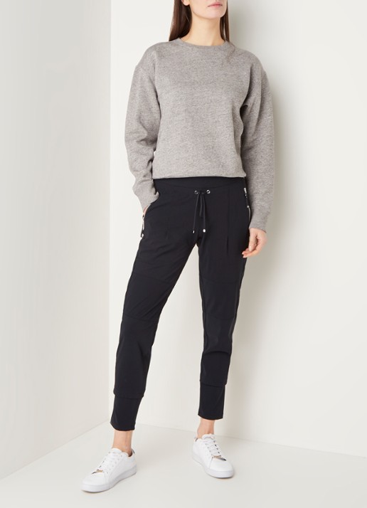 Tapered fit track pants met drawstring - voorkant 3 undefined