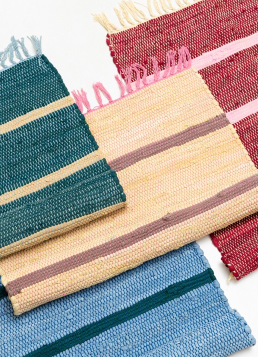 Tarta Gelatina Upcycled vloerkleed met print - detail groen