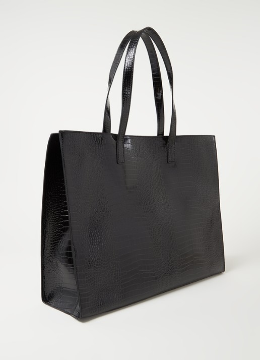 Ted Baker Alicon shopper met crocostructuur - achterkant 2 zwart