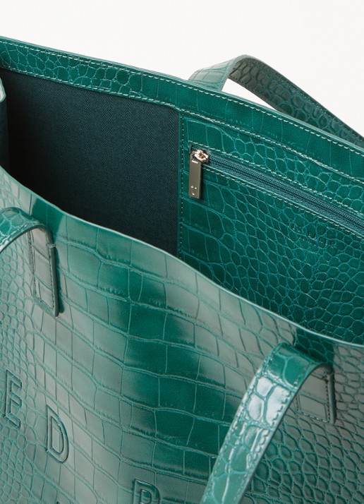 Ted Baker Alicon shopper met crocostructuur - detail groen