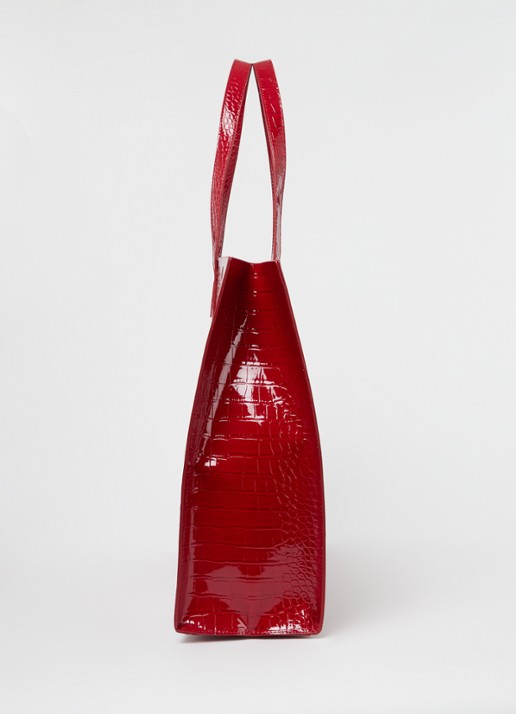 Ted Baker Alicon shopper met crocostructuur - detail 3 donkerrood