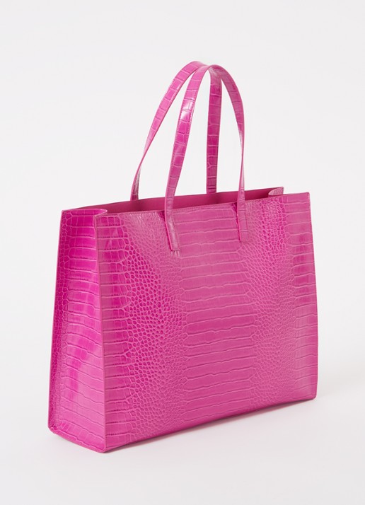Ted Baker Alicon shopper met crocostructuur - achterkant oudroze