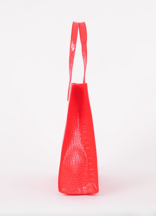 Ted Baker Alicon shopper met crocostructuur - detail 2 koraal