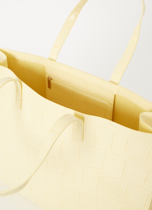 Ted Baker Alicon shopper met crocostructuur - detail lichtgeel