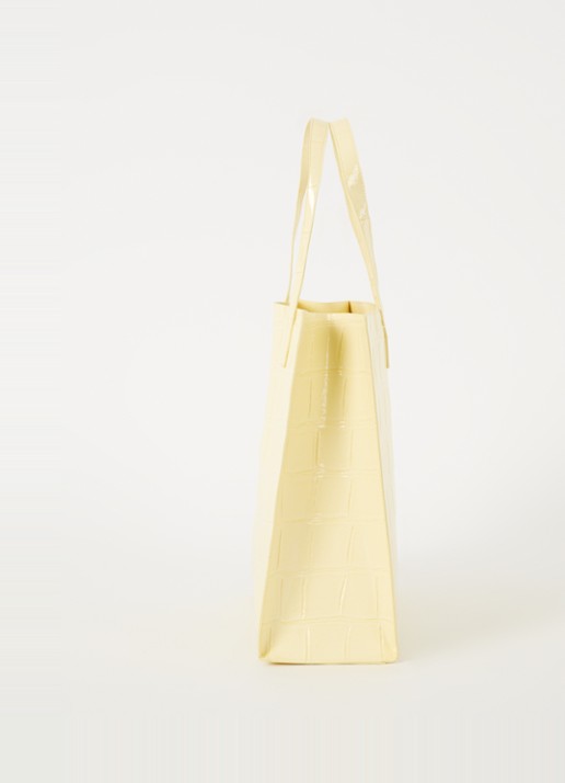 Ted Baker Alicon shopper met crocostructuur - detail 2 lichtgeel