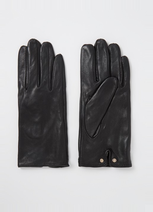 Ted Baker Arleos handschoenen van leer - voorkant zwart