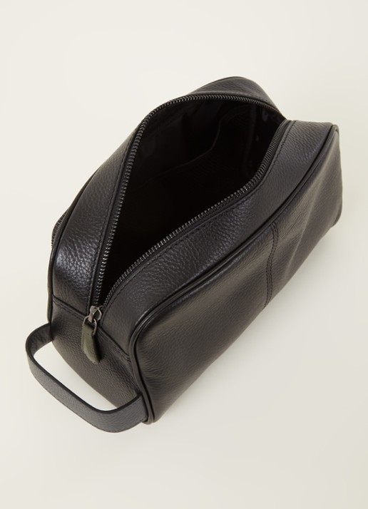 Ted Baker Clings toilettas van leer - voorkant 2 zwart