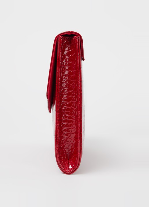 Ted Baker Crocey clutch met crocostructuur - detail 2 donkerrood