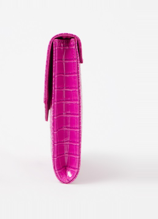 Ted Baker Crocey clutch met crocostructuur - detail 2 fuchsia
