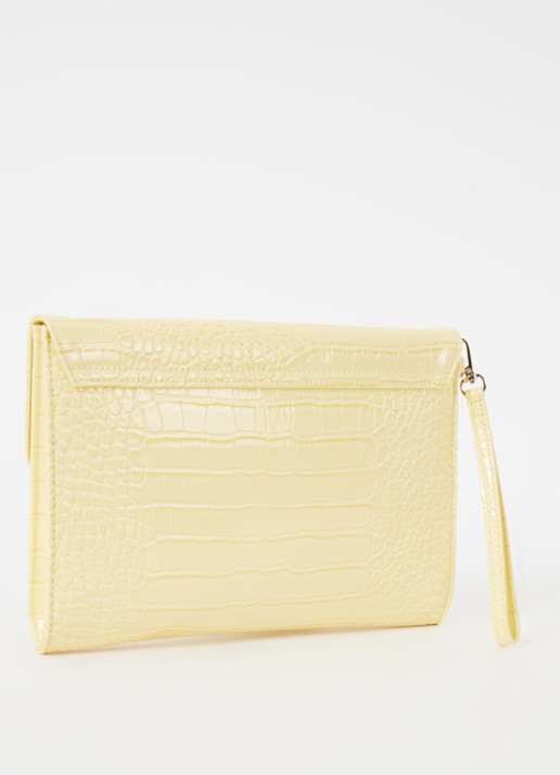 Ted Baker Crocey clutch met crocostructuur - achterkant lichtgeel