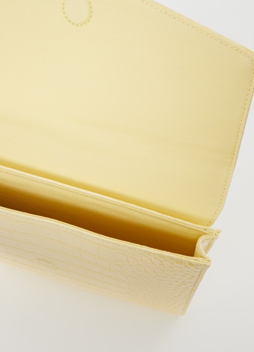 Ted Baker Crocey clutch met crocostructuur - detail 3 lichtgeel