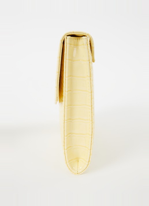 Ted Baker Crocey clutch met crocostructuur - detail 4 lichtgeel