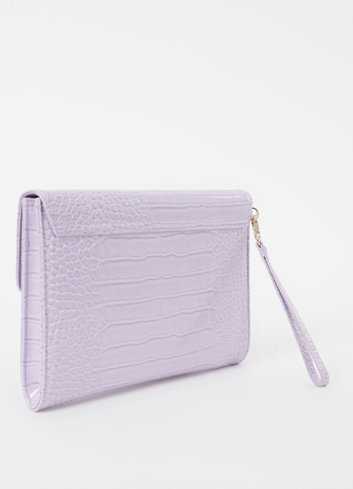 Ted Baker Crocey clutch met crocostructuur - achterkant 4 lila
