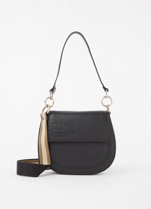 Ted Baker Darcell crossbodytas van leer - voorkant 4 zwart